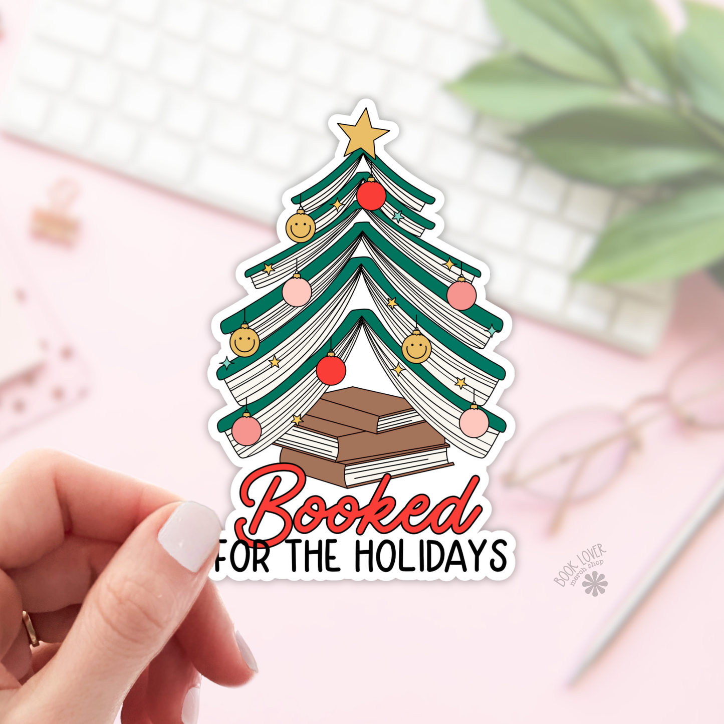 Booked For Holidays Stickers / Christmas Bookish Stickers