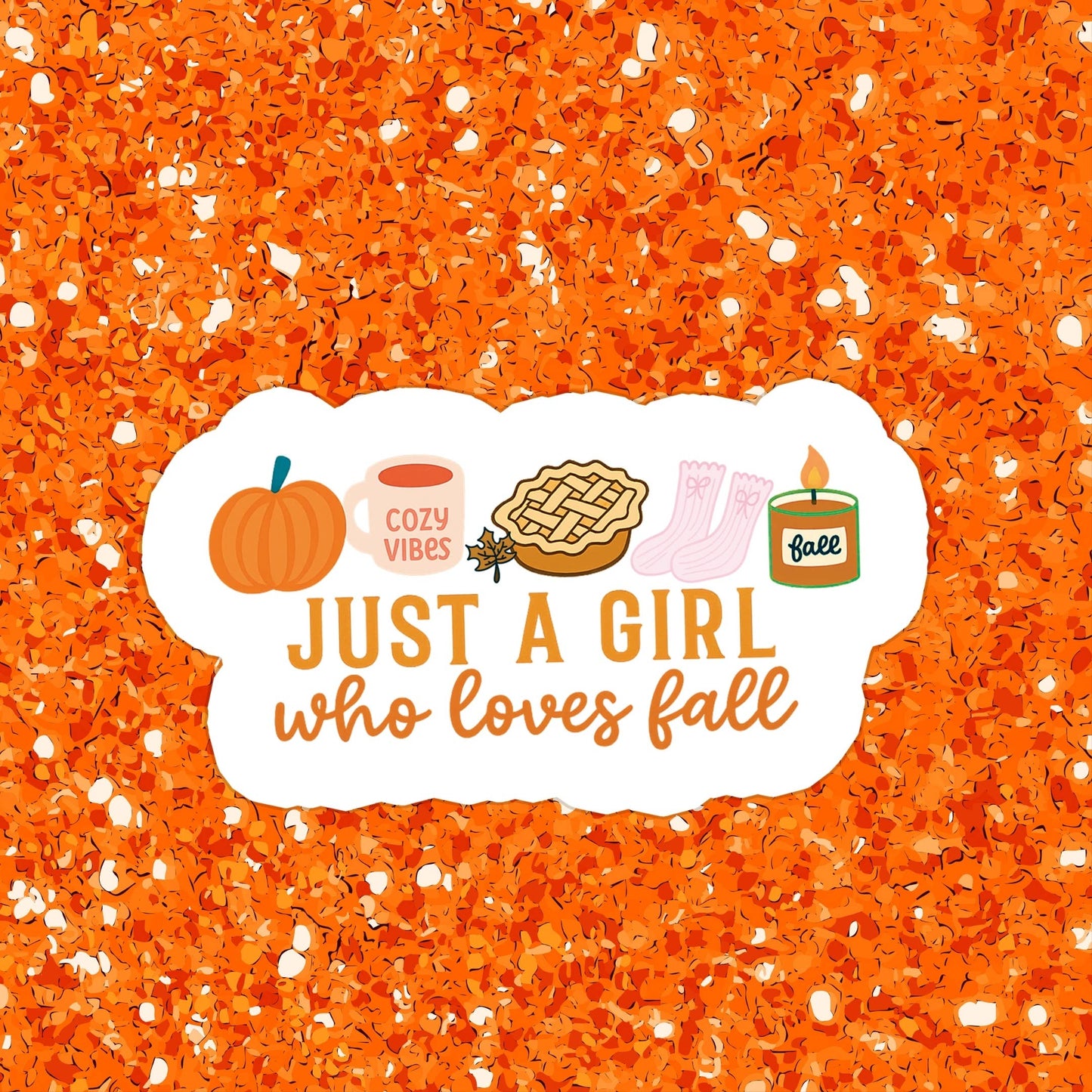 Cute Girly Autumn Fall Waterproof Vinyl Sticker