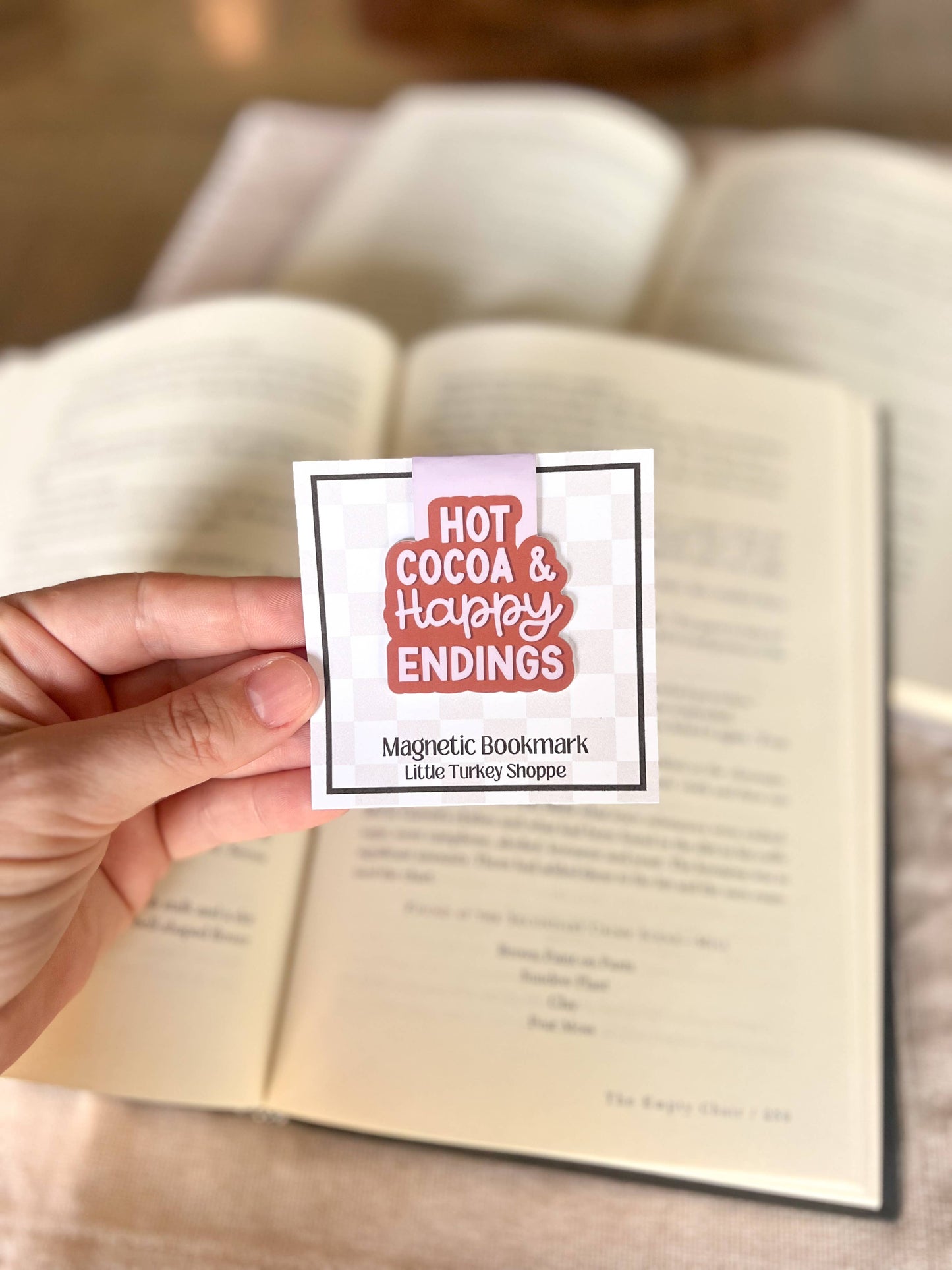 Hot Cocoa and Happy Endings Magnetic Bookmark