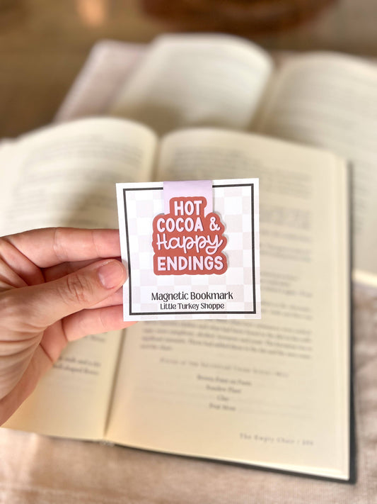 Hot Cocoa and Happy Endings Magnetic Bookmark