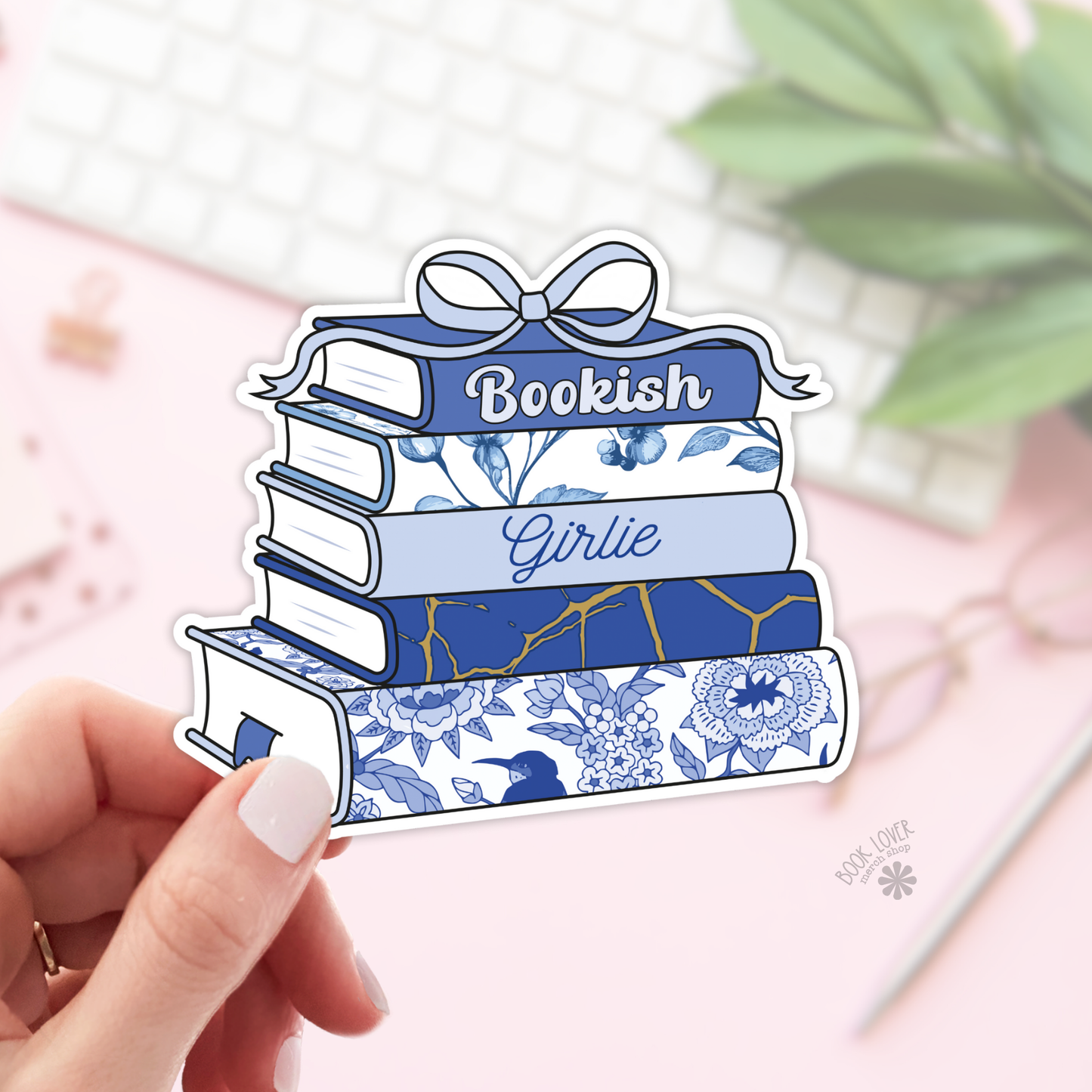 Chinoiserie Book Stack Stickers / Coquette Bow Bookish