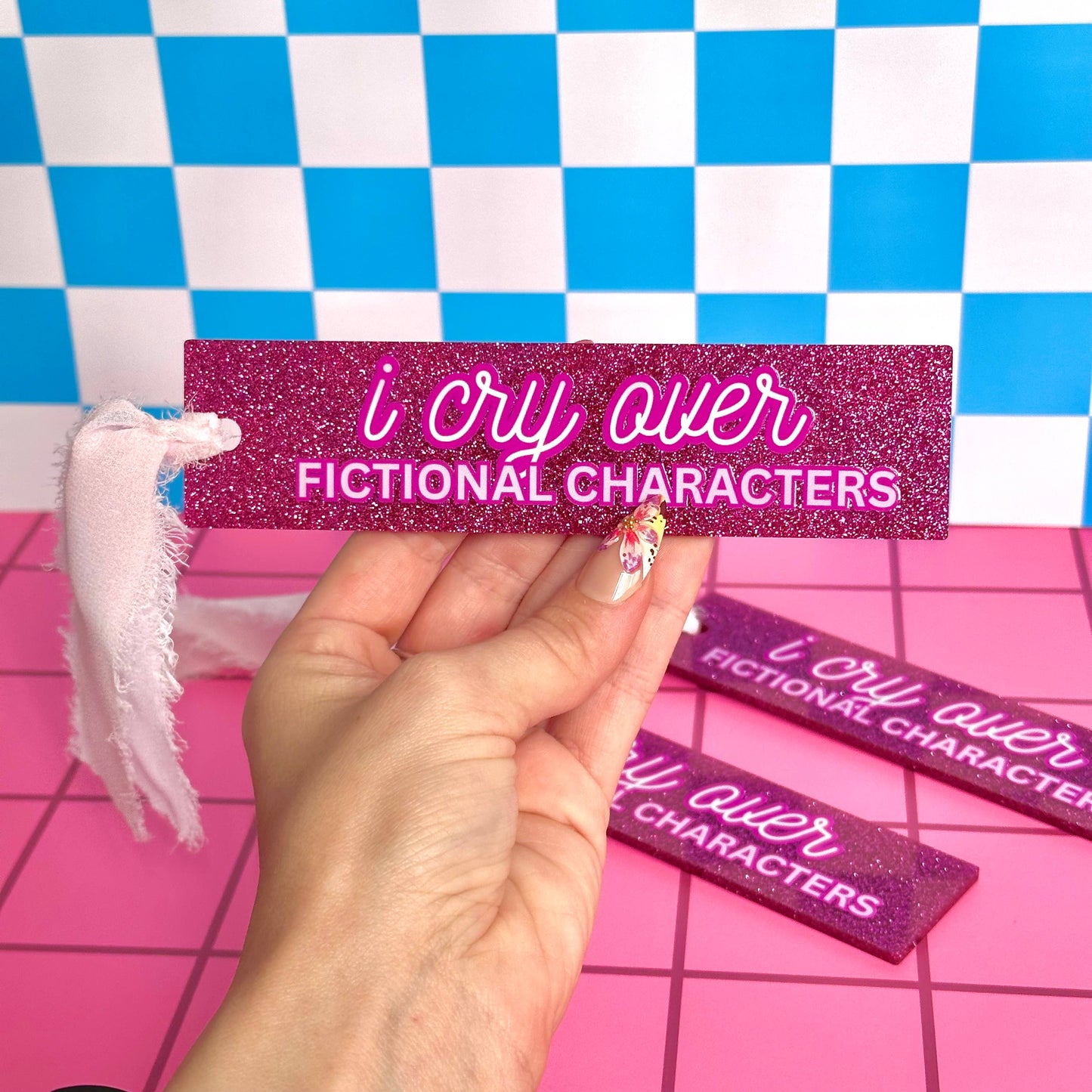 Funny Smut Bookish Books Glitter Acrylic Bookmark