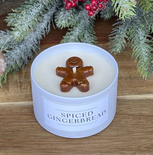 Spiced Gingerbread - 8oz Matte White Jar Soy Wax Candle