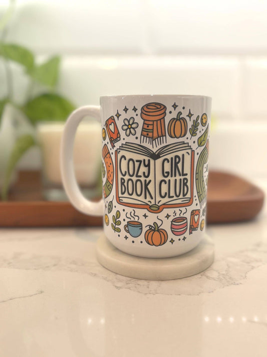 Cozy Girl Book Club Mug, Fall Book Lover Coffee Mug