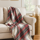 Red Classic Plaid Tassel Trim 50x60 Inch Throw Blanket