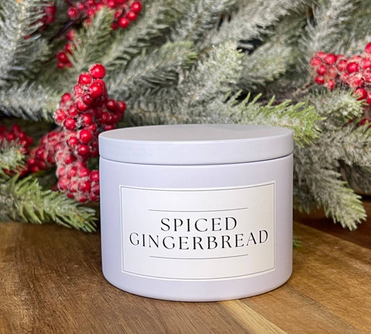 Spiced Gingerbread - 8oz Matte White Jar Soy Wax Candle