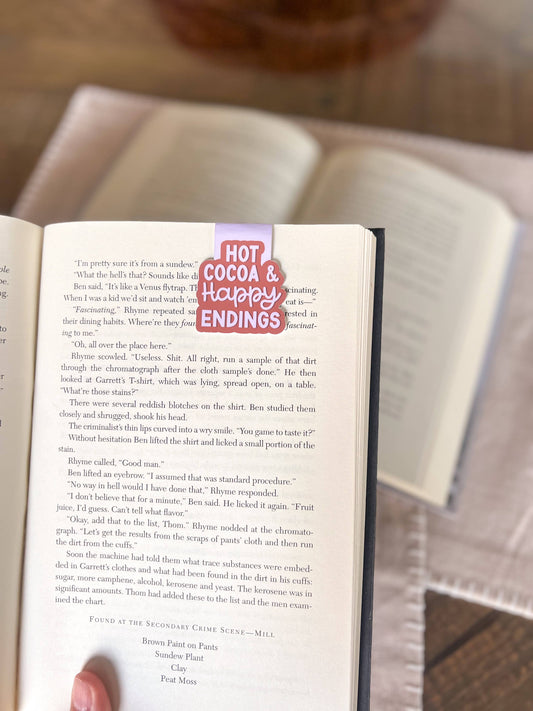 Hot Cocoa and Happy Endings Magnetic Bookmark