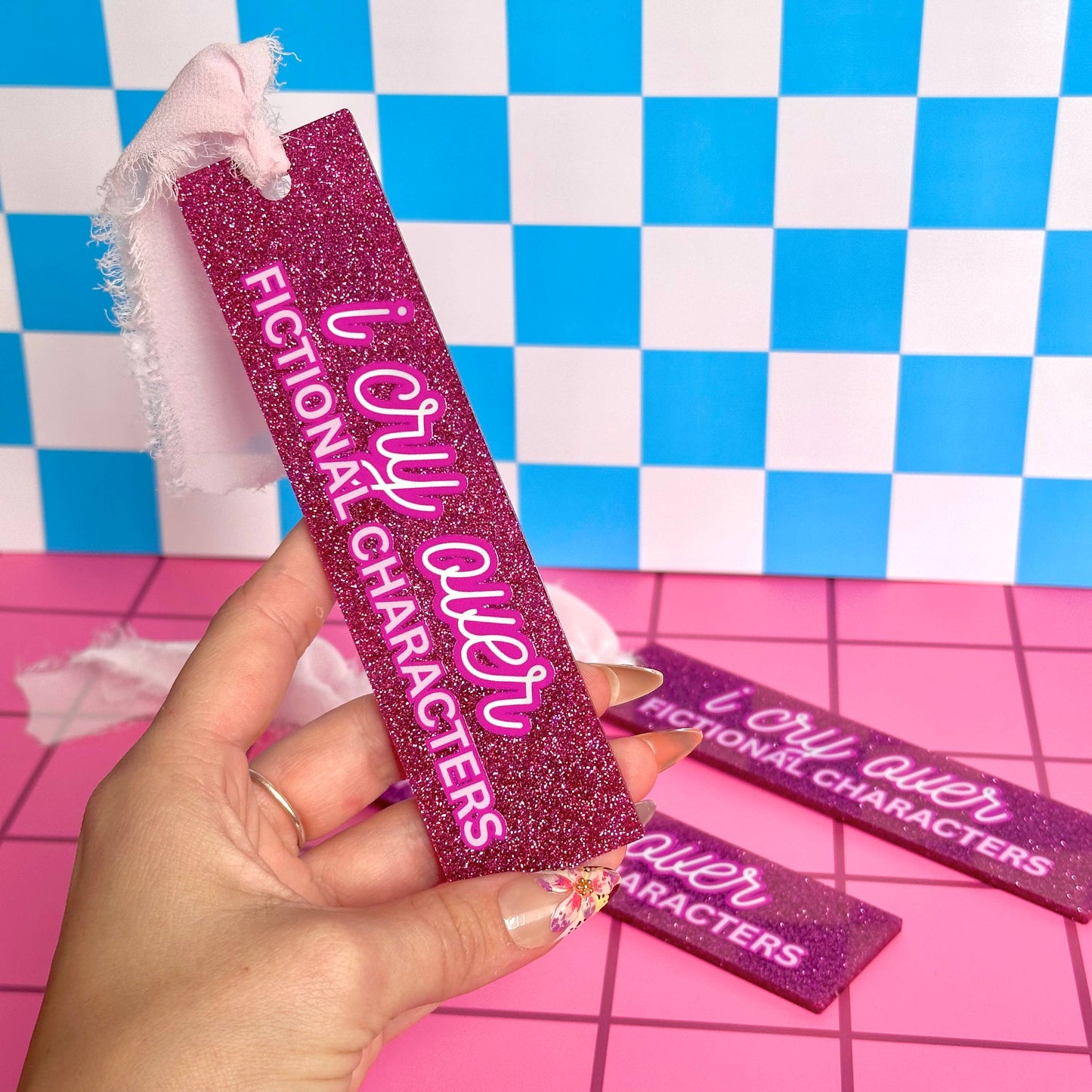 Funny Smut Bookish Books Glitter Acrylic Bookmark