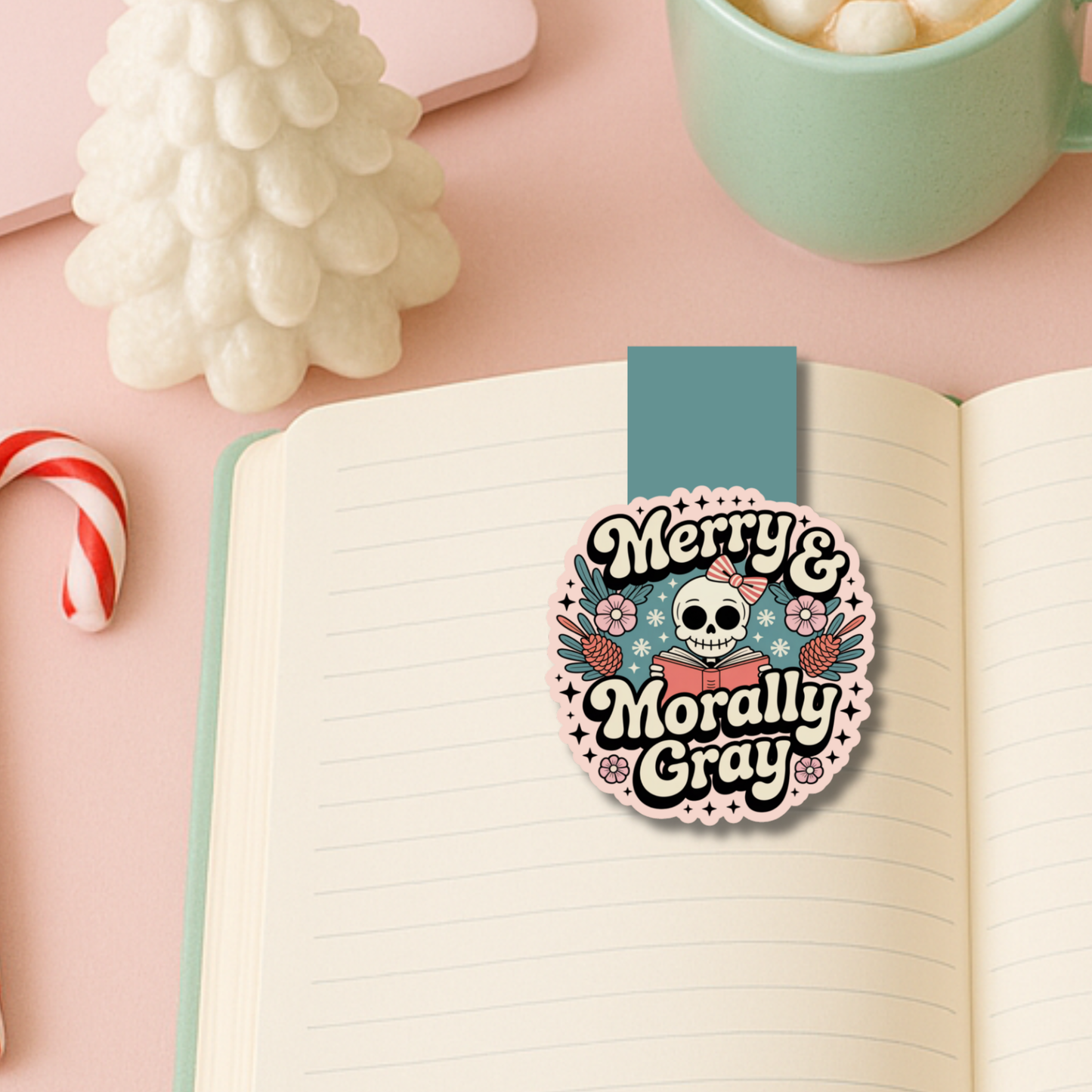Merry & Morally Gray Christmas Magnetic Bookmark