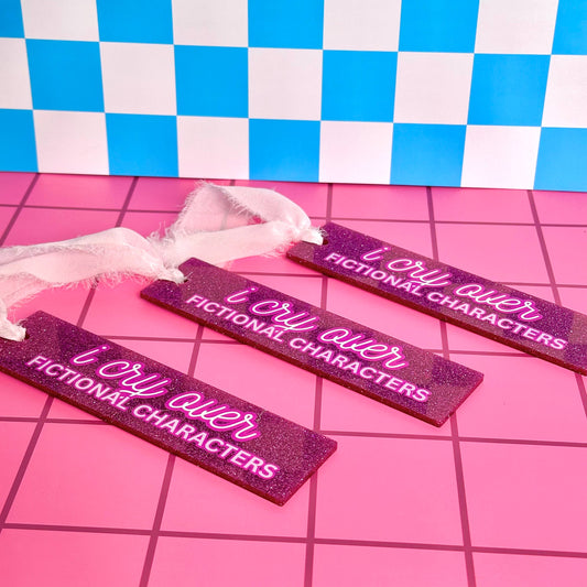 Funny Smut Bookish Books Glitter Acrylic Bookmark